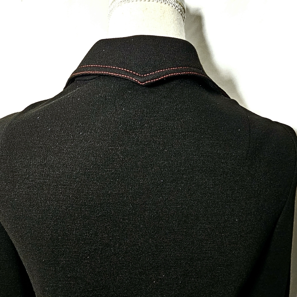 Vintage 70's Womens Western Black Wool Knit Button-up Embroidered Shirt XS - Picture 5 of 10